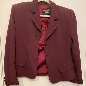 Garfield & Marks size 8 maroon skirt+jacket set